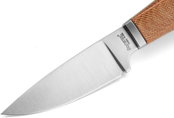 LionSTEEL Willy Fixed Blade Natural Canvas Micarta Satin Bohler M390 - Knives.mx