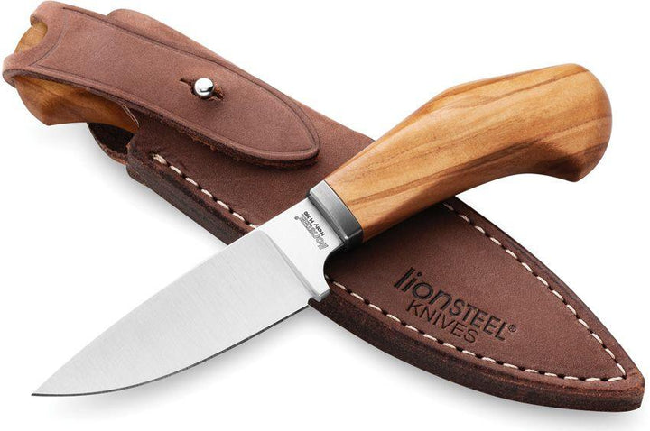 LionSTEEL Willy Fixed Blade Olive Wood Satin Bohler M390 - Knives.mx