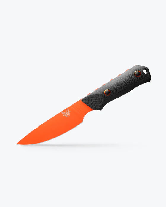 Benchmade RAGHORN FIXED BLADE DROP POINT CARBON FIBER ORANGE Cerakote CPM-Cru-Wear