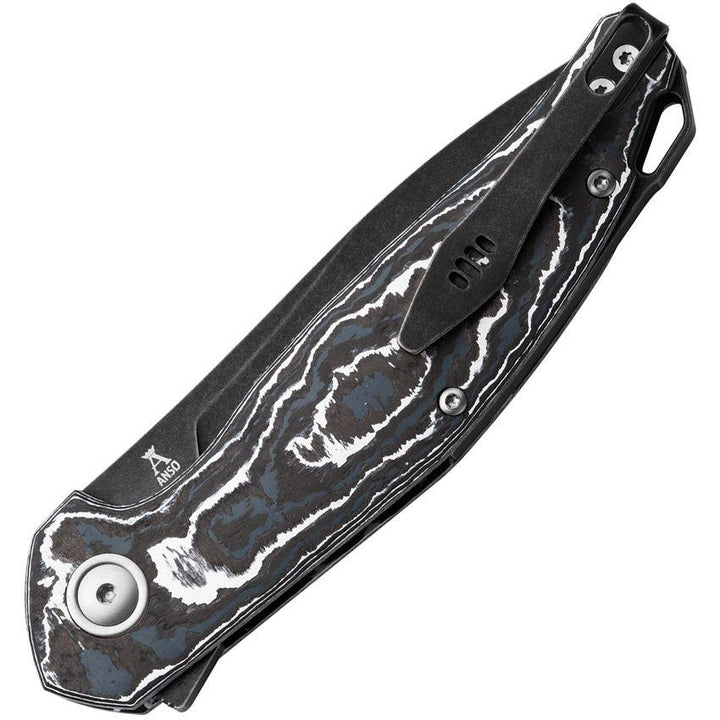 Maniago Knife Makers Goccia Linerlock White Storm FAT Carbon Fiber Dark Stonewash Bohler M390 - Knives.mx