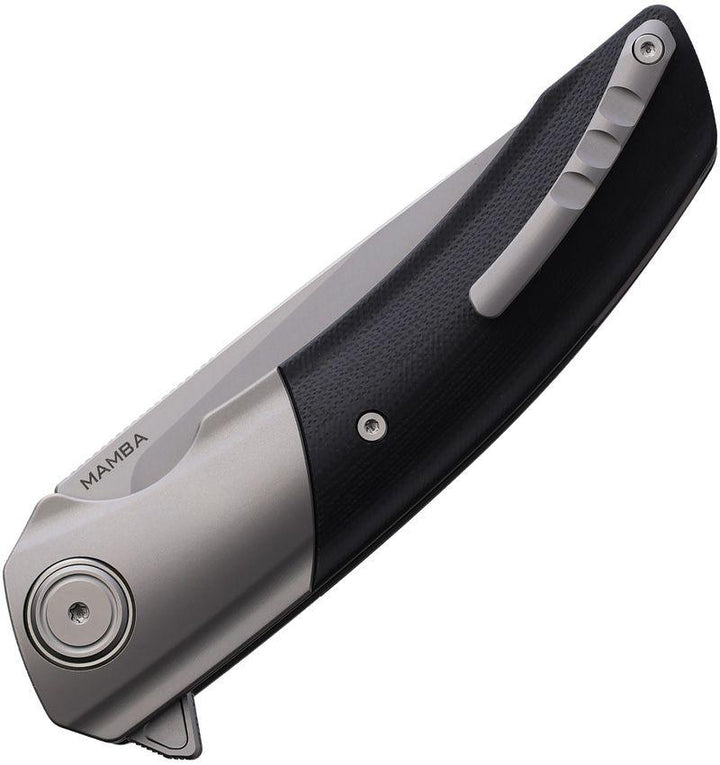Maxace Mamba Linerlock Black G10 w Titanium Bolsters SLD-Magic - Knives.mx