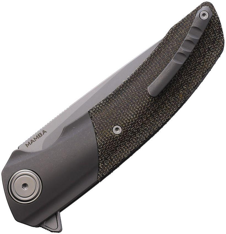 Maxace Mamba Linerlock Green Micarta w Titanium Bolsters SLD-Magic - Knives.mx