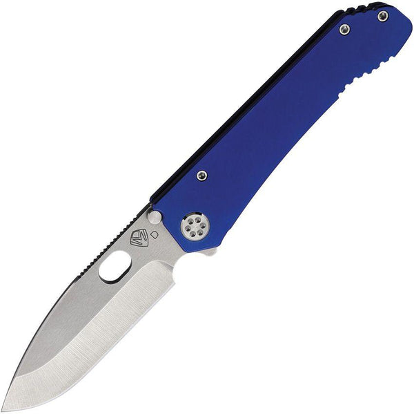 Medford 187 DP Framelock Blue Anodized Titanium Tumbled D2 - Knives.mx