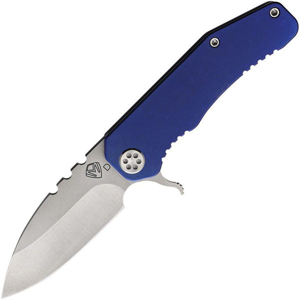 Medford 187F Framelock Blue Anodized Titanium Tumbled D2 - Knives.mx