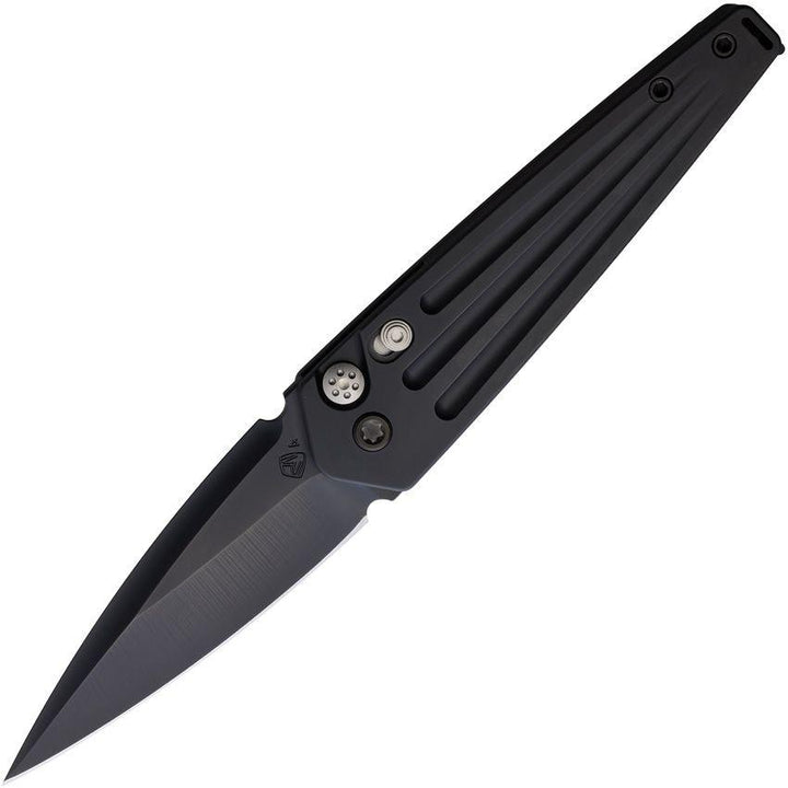 Medford Auto Nosferatu Button Lock Black DLC Titanium Coated S35VN - Knives.mx