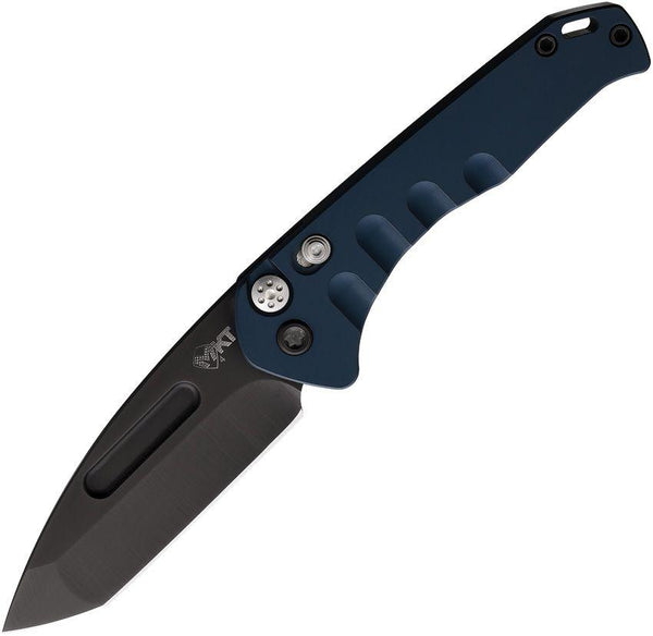 Medford Auto Swift Blue Titanium Black PVD Coated Tanto S35VN - Knives.mx