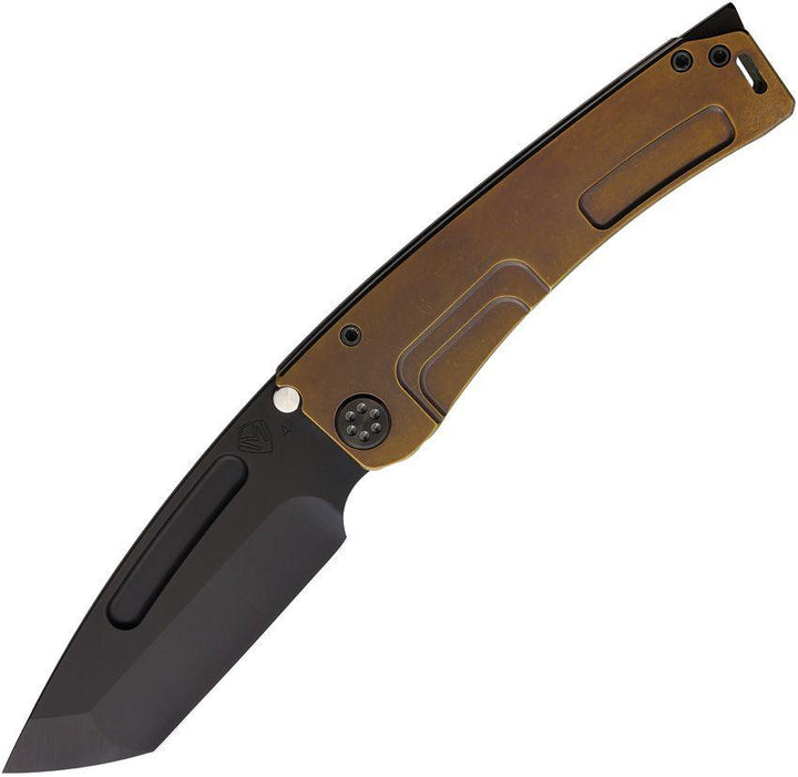 Medford Marauder H Framelock Bronze Titanium Black PVD Coated Tanto S45VN - Knives.mx