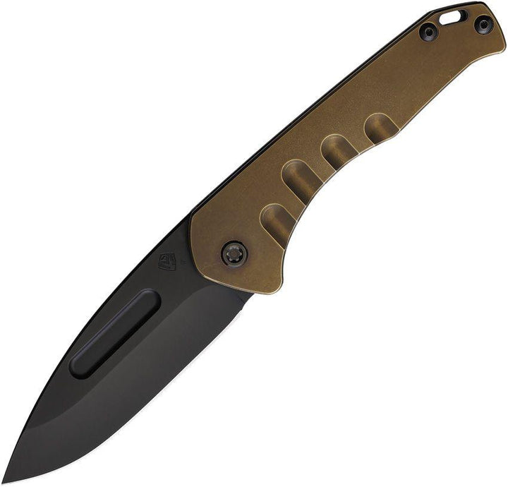 Medford Praetorian Slim Bronze Titanium Black PVD Coated Drop Point S35VN - Knives.mx