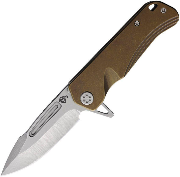 Medford Proxima Framelock Brass Handle Tumbled S35VN - Knives.mx