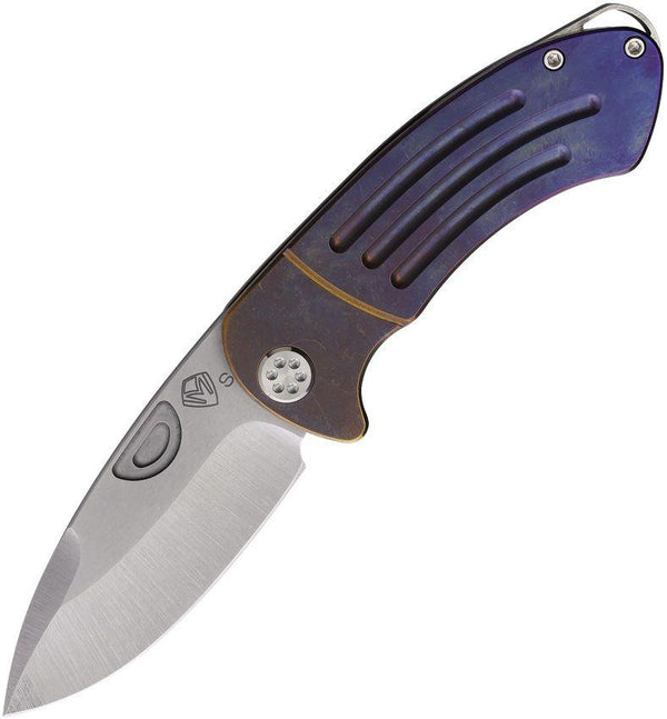 Medford Theseus Framelock Bronze & Violet Fade Titanium Stonewash S35VN - Knives.mx