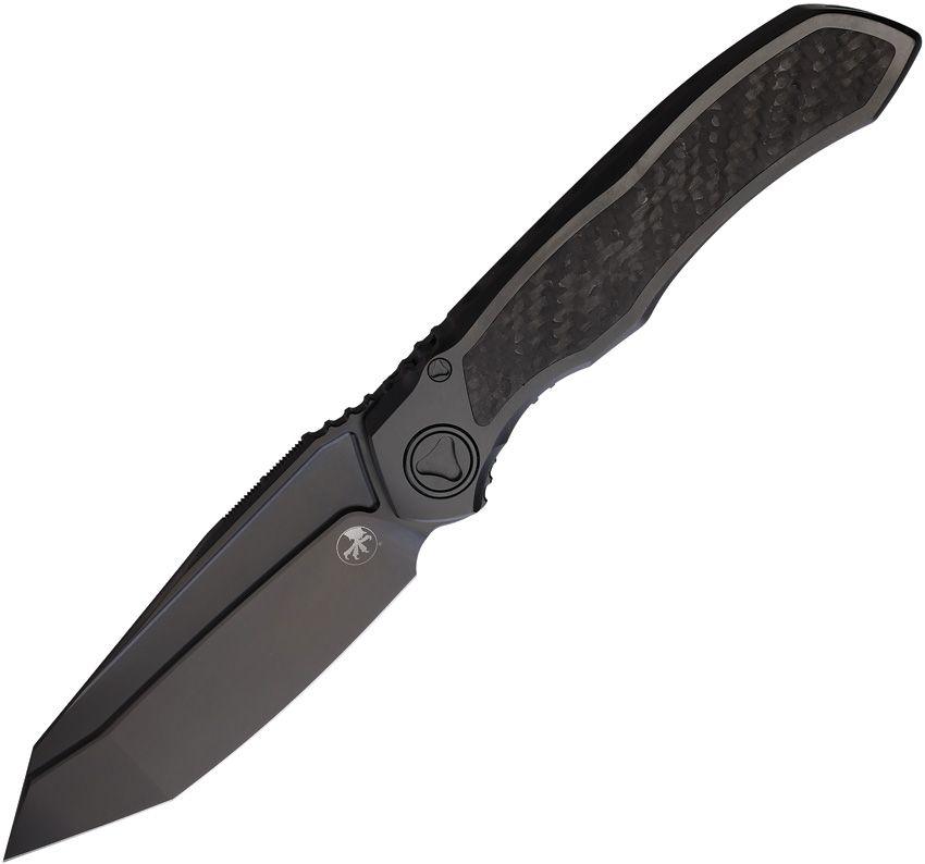 Microtech Anax Framelock Black DLC Titanium Plain Premium Steel Blade - Knives.mx