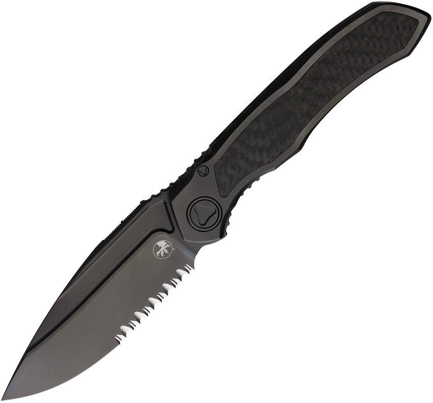 Microtech Anax Framelock Black DLC Titanium Serrated Premium Steel Blade - Knives.mx