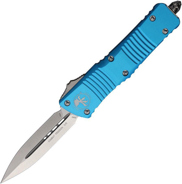 Microtech Auto Combat Troodon D/E OTF Turquoise Anodized Aluminum Stonewash Bohler M390 - Knives.mx