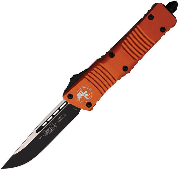 Microtech Auto Combat Troodon S/E OTF Orange Anodized Aluminum Cerakote & Satin Bohler M390 - Knives.mx