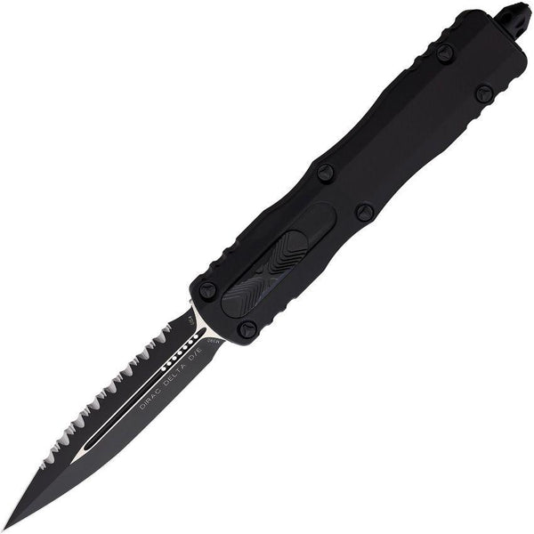 Microtech Auto Dirac Delta D/E OTF Tactical Black Aluminum DLC & Satin Serrated Bohler M390 - Knives.mx