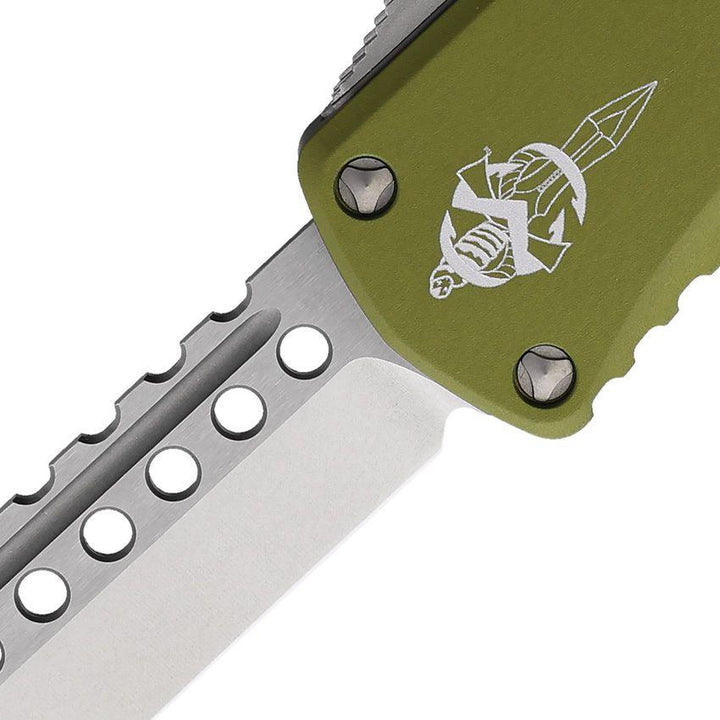 Microtech Auto Hera HH OTF OD Green Aluminum Stonewash Tanto Premium Steel - Knives.mx