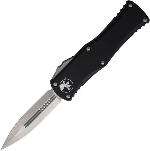 Microtech Auto Hera OTF Black Aluminum D/E Stonewash Premium Steel - Knives.mx