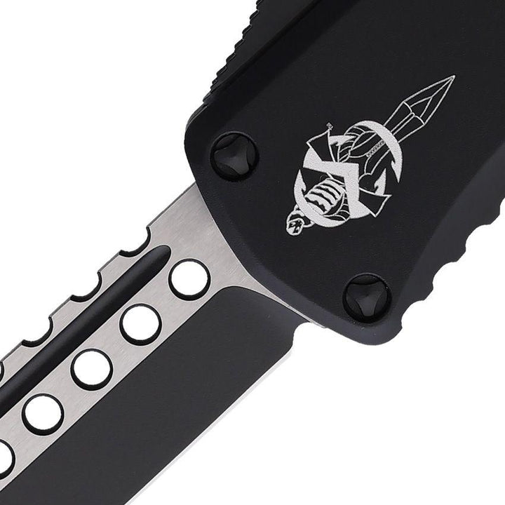 Microtech Auto Hera OTF HH Tactical Black Aluminum Two Tone Tanto Premium Steel - Knives.mx