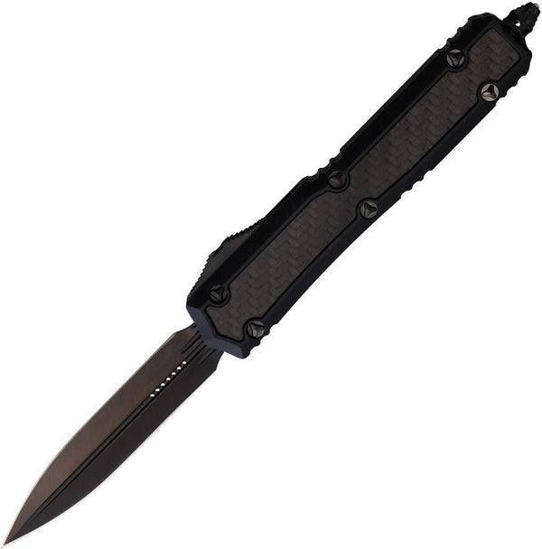 Microtech Auto Makora D/E OTF Black Anodized Aluminum w Carbon Fiber DLC Coated Premium Steel - Knives.mx
