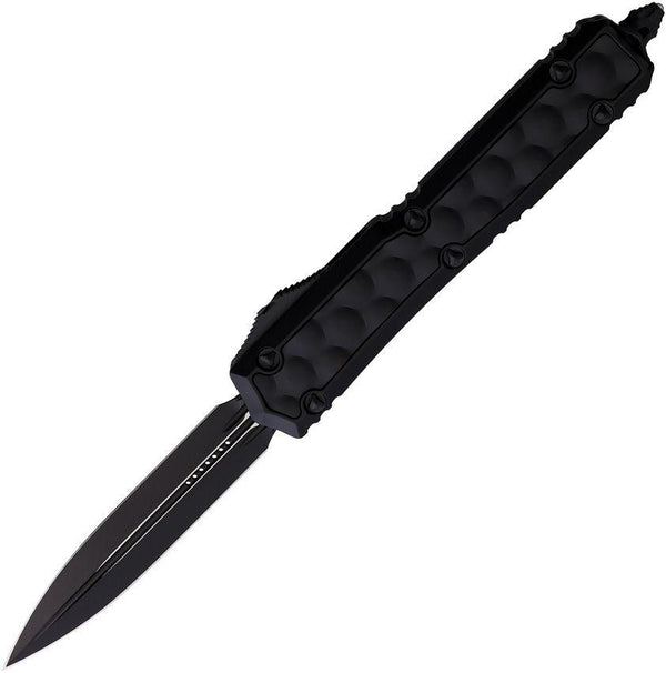 Microtech Auto Makora D/E OTF Blackout Anodized Aluminum w Bubble Aluminum Insert DLC Premium Steel - Knives.mx