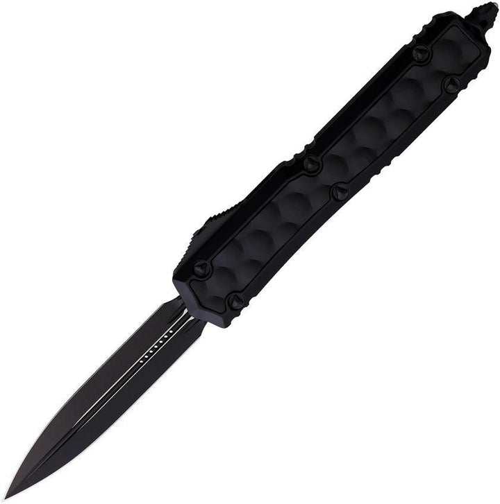 Microtech Auto Makora D/E OTF Blackout Anodized Aluminum w Bubble Aluminum Insert DLC Premium Steel - Knives.mx