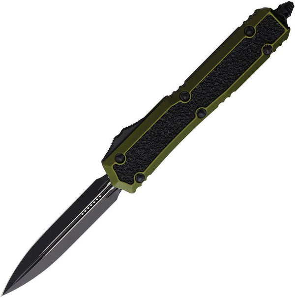 Microtech Auto Makora D/E OTF OD Green Anodized Aluminum w Black Textured Insert DLC Premium Steel - Knives.mx