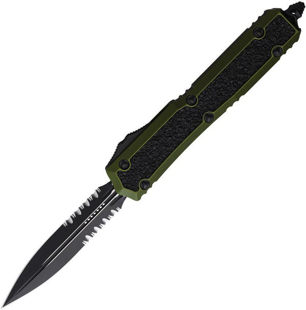 Microtech Auto Makora D/E OTF OD Green Anodized Aluminum w Textured Inserts Cerakote P/S Bohler M390 - Knives.mx