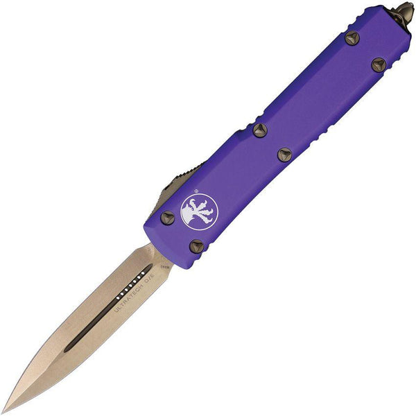 Microtech Auto OTF Ultratech D/E Purple Aluminum Bronze Bohler M390 - Knives.mx