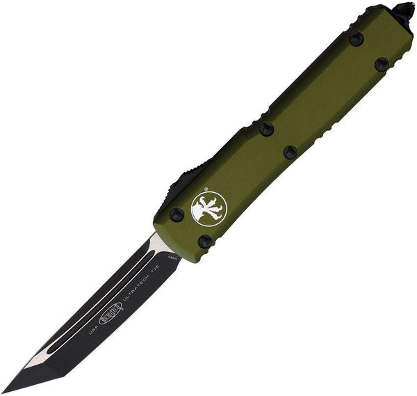 Microtech Auto OTF Ultratech T/E Blk Std Od Green Aluminum Cerakote Tanto Bohler M390 - Knives.mx
