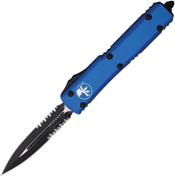 Microtech Auto Ultratech D/E Blue Aluminum Ps Satin & Cerakote Bohler M390 - Knives.mx