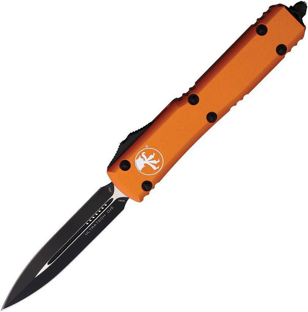 Microtech Auto Ultratech D/E Orange Aluminum Satin & Black Cerakote Bohler M390 - Knives.mx