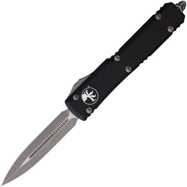 Microtech Auto Ultratech D/E OTF Black Anodized Aluminum Apocalyptic Bohler M390 - Knives.mx