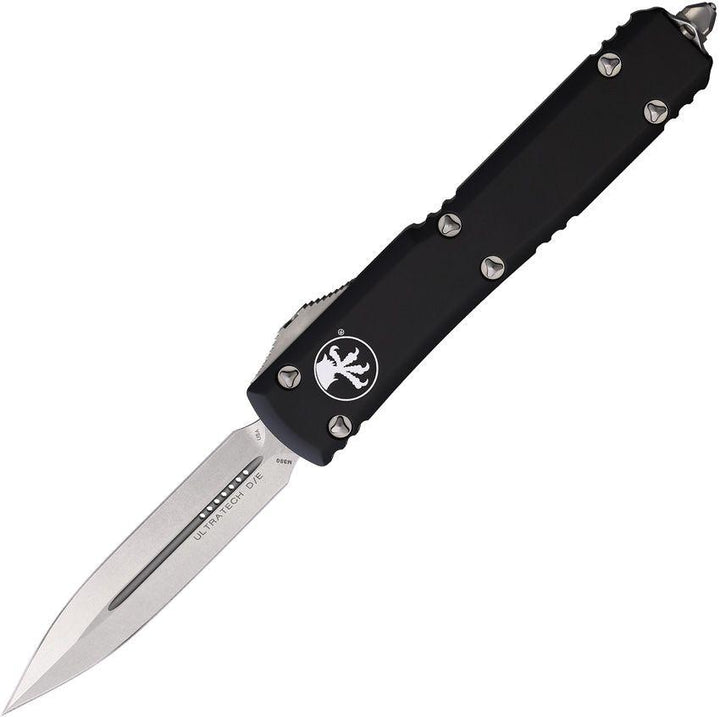Microtech Auto Ultratech D/E OTF Black Anodized Aluminum Stonewash Bohler M390 - Knives.mx