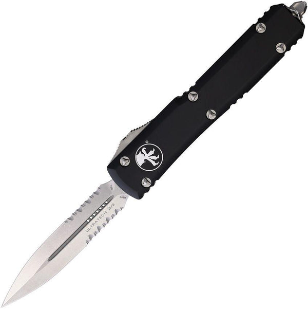 Microtech Auto Ultratech D/E OTF Black Anodized Aluminum Stonewash P/S Bohler M390 - Knives.mx