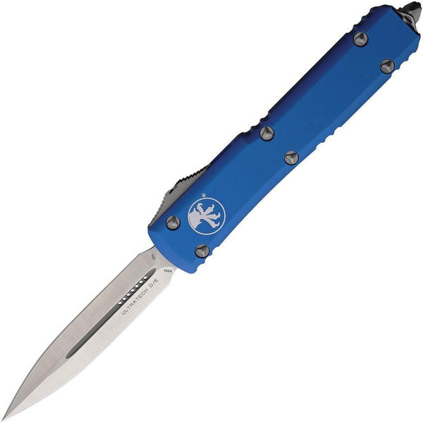 Microtech Auto Ultratech D/E OTF Blue Aluminum Satin Bohler M390 - Knives.mx