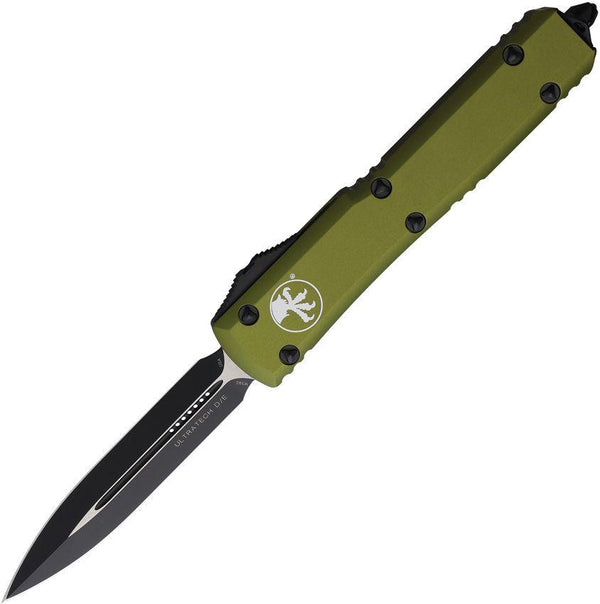Microtech Auto Ultratech D/E OTF OD Green Anodized Aluminum Cerakote & Satin Bohler M390 - Knives.mx