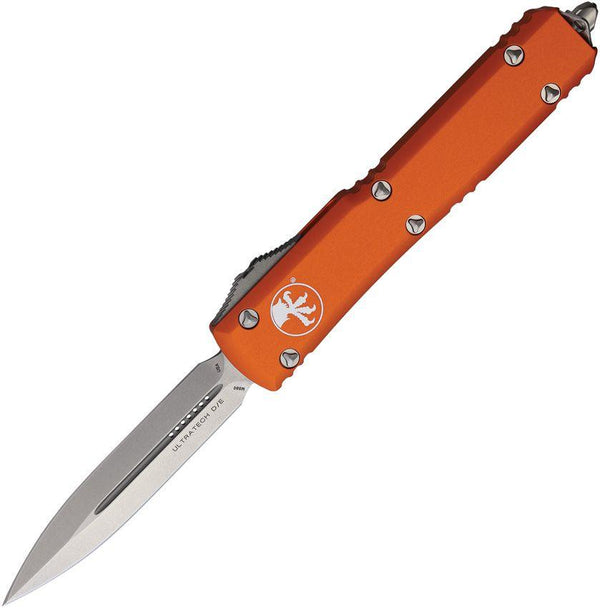 Microtech Auto Ultratech D/E OTF Orange Anodized Aluminum Stonewash Bohler M390 - Knives.mx