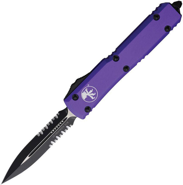 Microtech Auto Ultratech D/E OTF Purple Aluminum Cerakote & Satin P/S Bohler M390 - Knives.mx