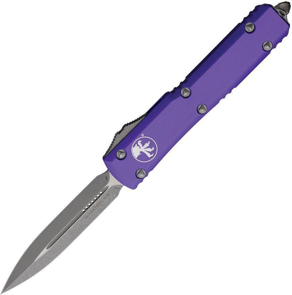 Microtech Auto Ultratech D/E OTF Purple Anodized Aluminum Apocalyptic Bohler M390 - Knives.mx