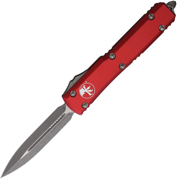 Microtech Auto Ultratech D/E OTF Red Anodized Aluminum Apocalyptic Bohler M390 - Knives.mx
