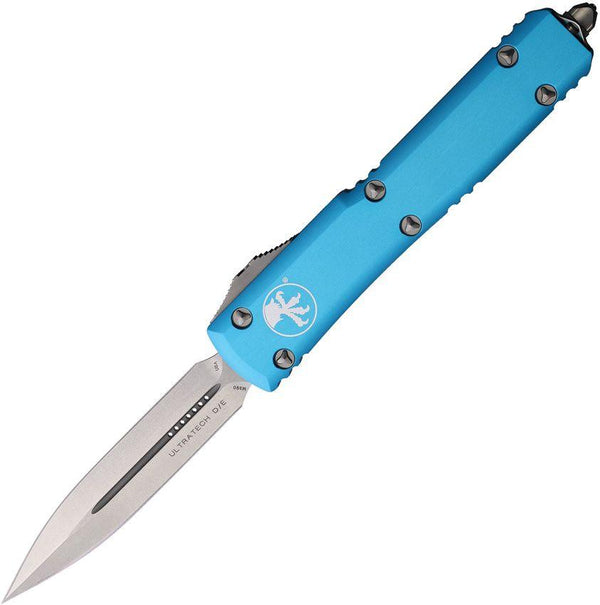 Microtech Auto Ultratech D/E OTF Turquoise Anodized Aluminum Stonewash Bohler M390 - Knives.mx