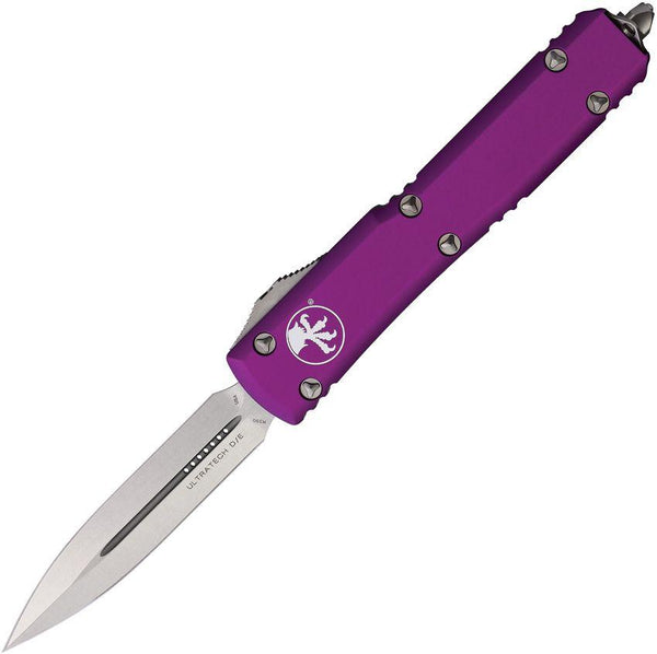 Microtech Auto Ultratech D/E OTF Violet Anodized Aluminum Stonewash Bohler M390 - Knives.mx
