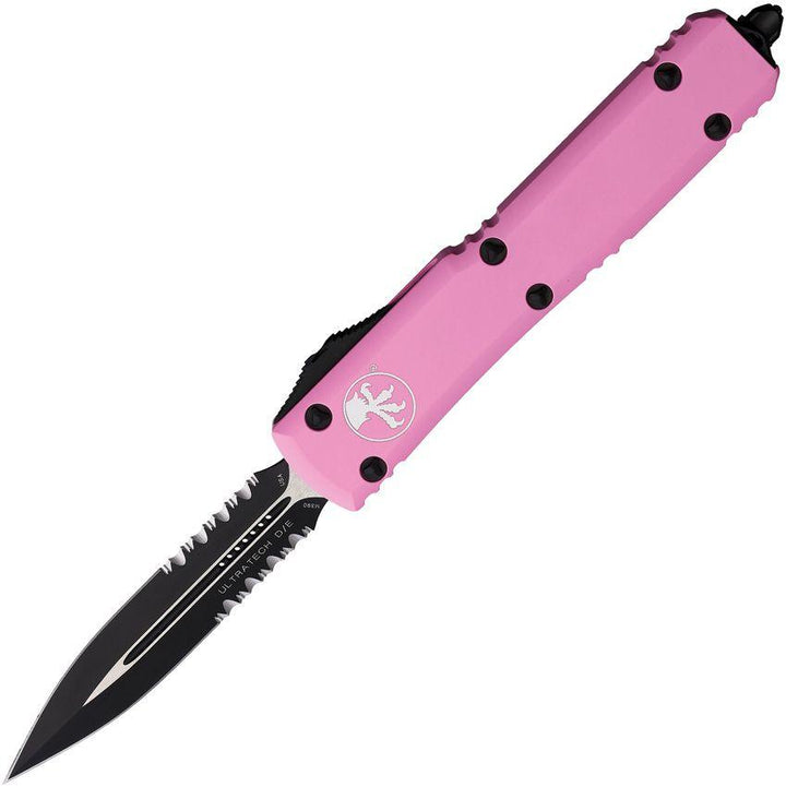 Microtech Auto Ultratech D/E Pink Aluminum Ps Satin & Cerakote Bohler M390 - Knives.mx