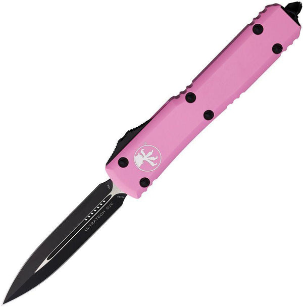 Microtech Auto Ultratech D/E Pink Aluminum Satin & Black Cerakote Bohler M390 - Knives.mx
