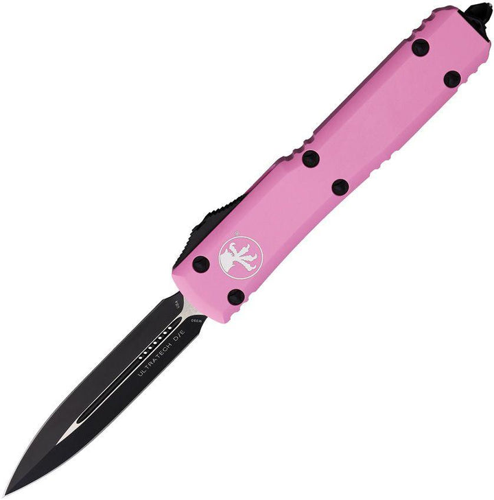 Microtech Auto Ultratech D/E Pink Aluminum Satin & Black Cerakote Bohler M390 - Knives.mx