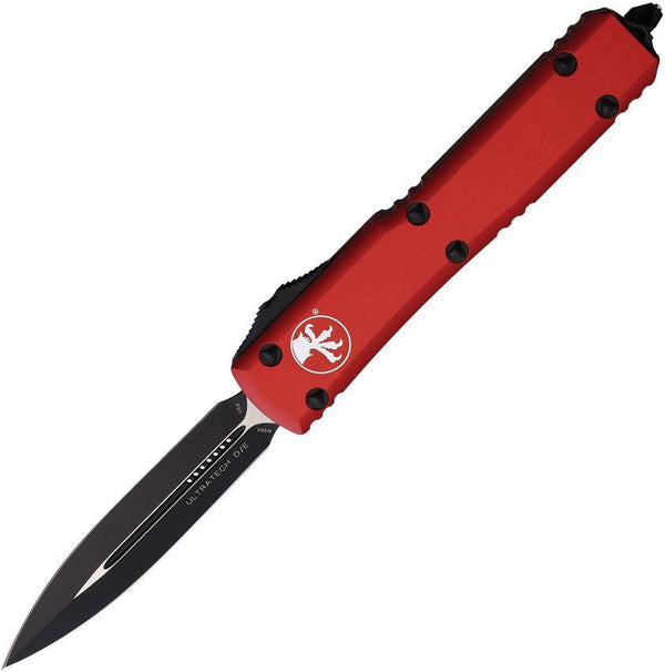 Microtech Auto Ultratech D/E Red Aluminum Satin & Black Cerakote Bohler M390 - Knives.mx