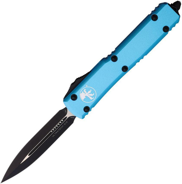 Microtech Auto Ultratech D/E Turquoise Aluminum Satin & Black Cerakote Bohler M390 - Knives.mx