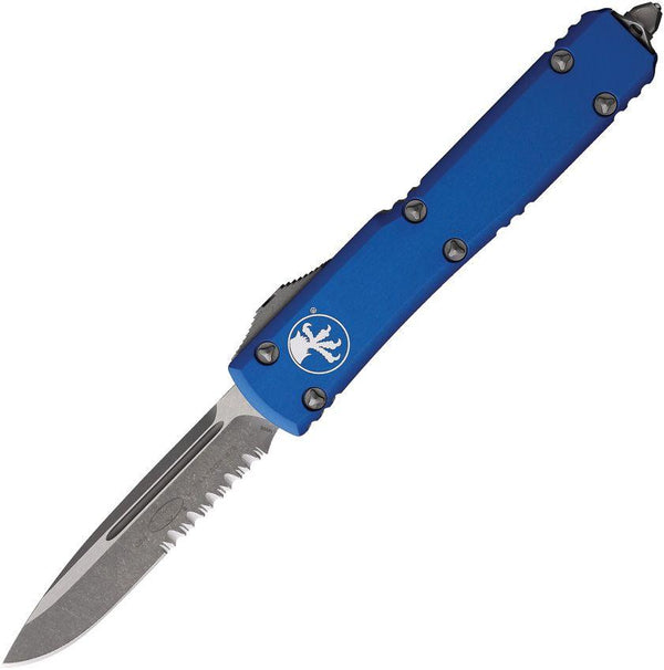 Microtech Auto Ultratech S/E Blue Aluminum Apocalyptic P/S Bohler M390 - Knives.mx