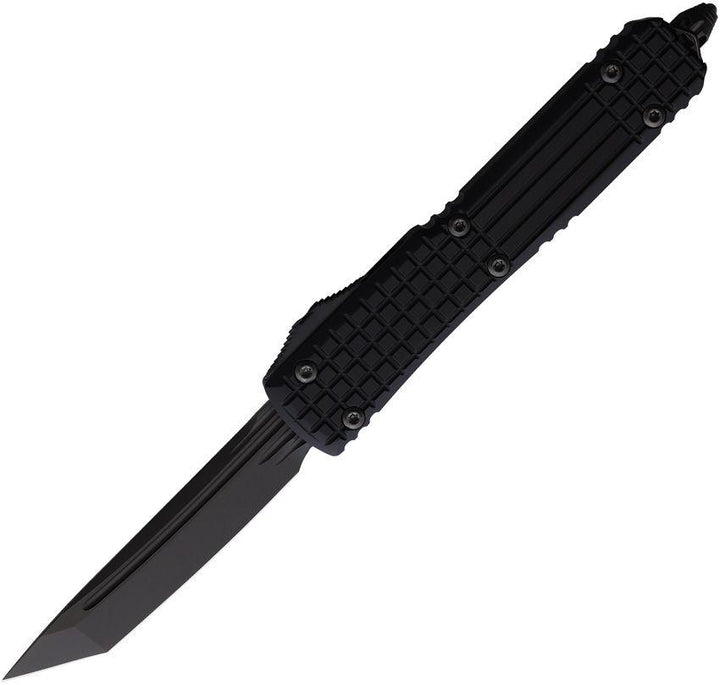 Microtech Auto Ultratech T/E OTF Blackout Frag Pattern Aluminum DLC Coated Tanto Bohler M390 - Knives.mx