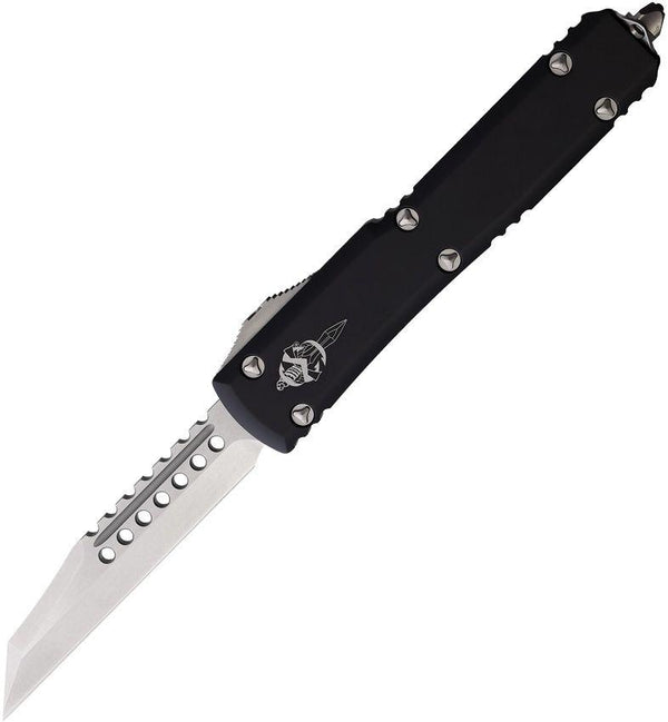 Microtech Auto Ultratech Warhound OTF Black Anodized Aluminum Wharncliffe Stonewash Bohler M390 - Knives.mx